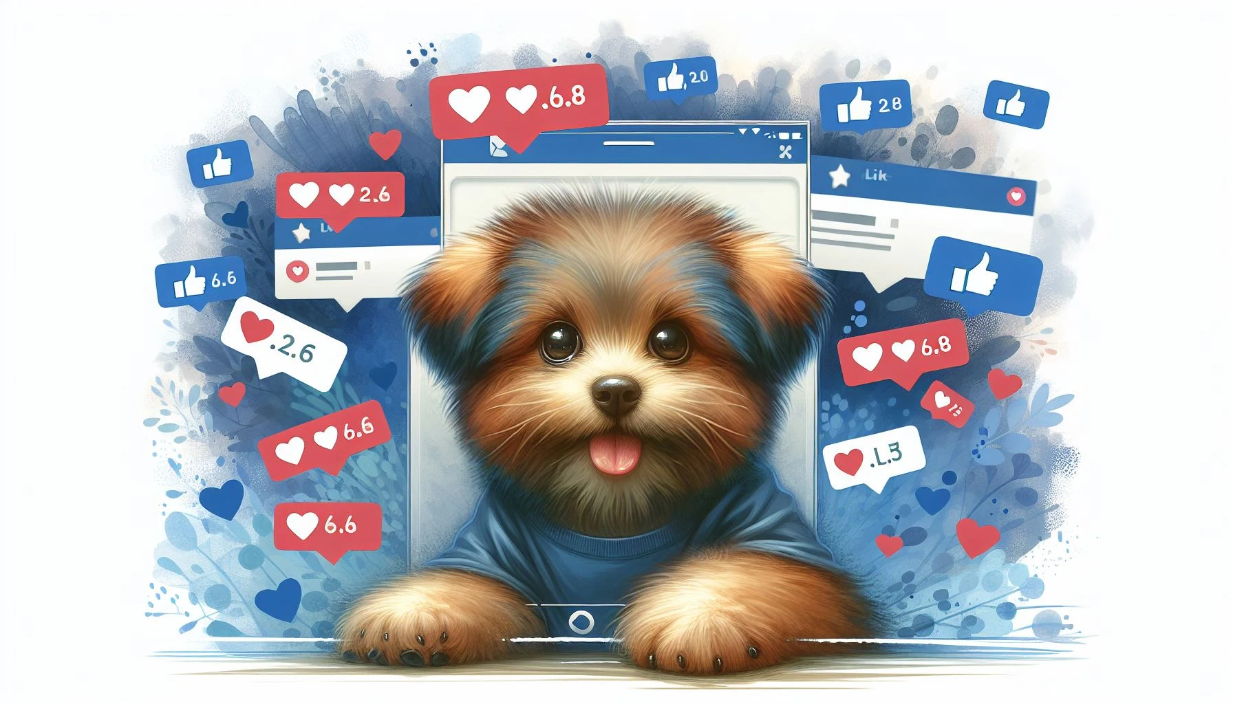 A pet receiving likes and comments on social media.