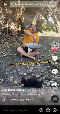 Video pawang minyak goreng di TikTok