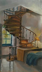 stair painted, oilpainting