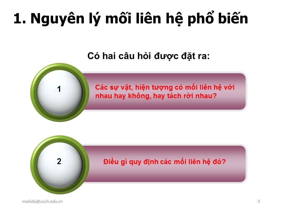 Nguyên lý Mối liên hệ phổ biến. Slide bài giảng