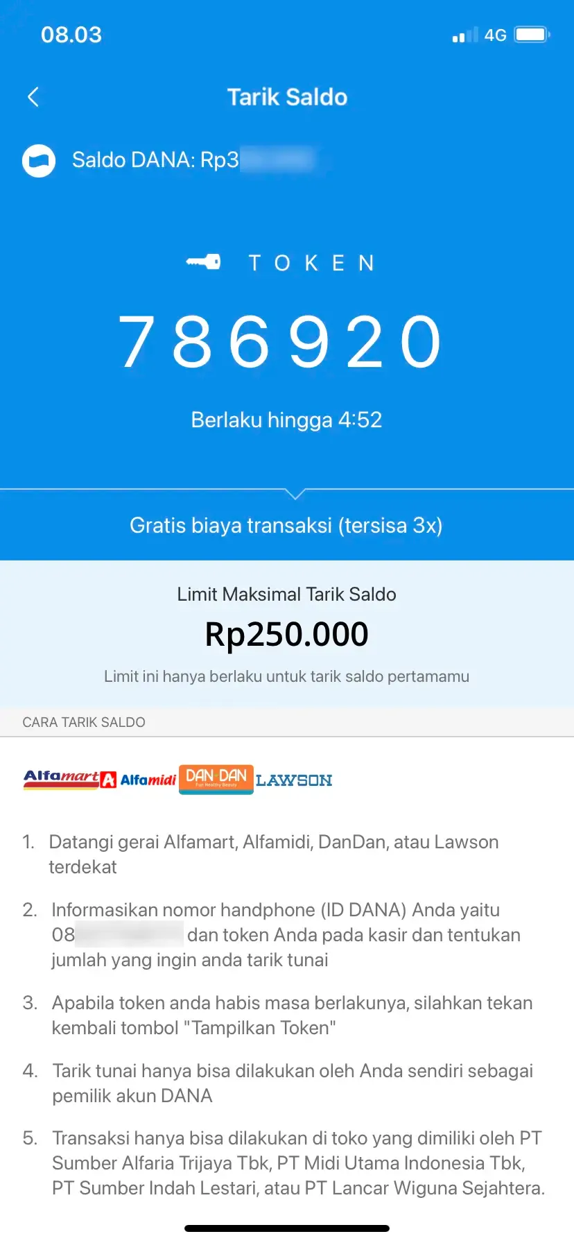 Kode Token, Jumlah Penarikan