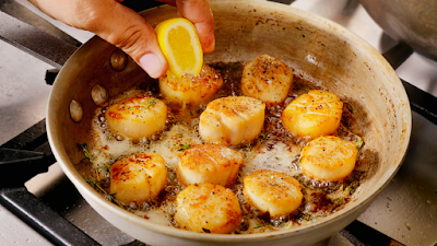 Pan seared scallops[https://www.recipelinker.com/2021/09/pan-seared-scallops.html]