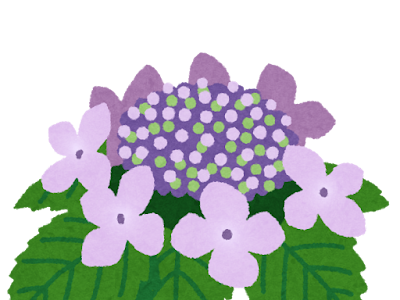 いろいろ 梅雨 かわいい 紫陽花 イラスト 無料 199973