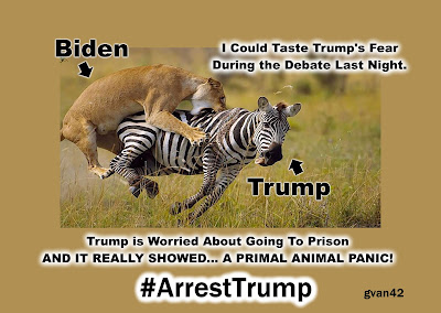 #ArrestTrump MEME - Biden as a Big Cat, Trump as a Zebra - by gvan42 - Gregory Vanderlaan