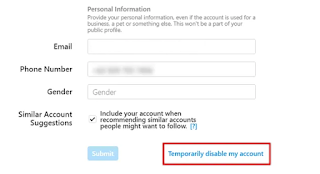 Temporarily Delete/Disable Your Instagram Account