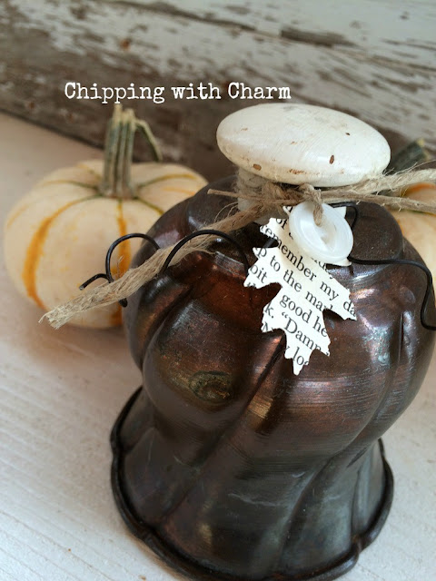 Chipping with Charm: Tarnished Vase, Repurposed Pumpkins www.chippingwithcharm.blogspot.com