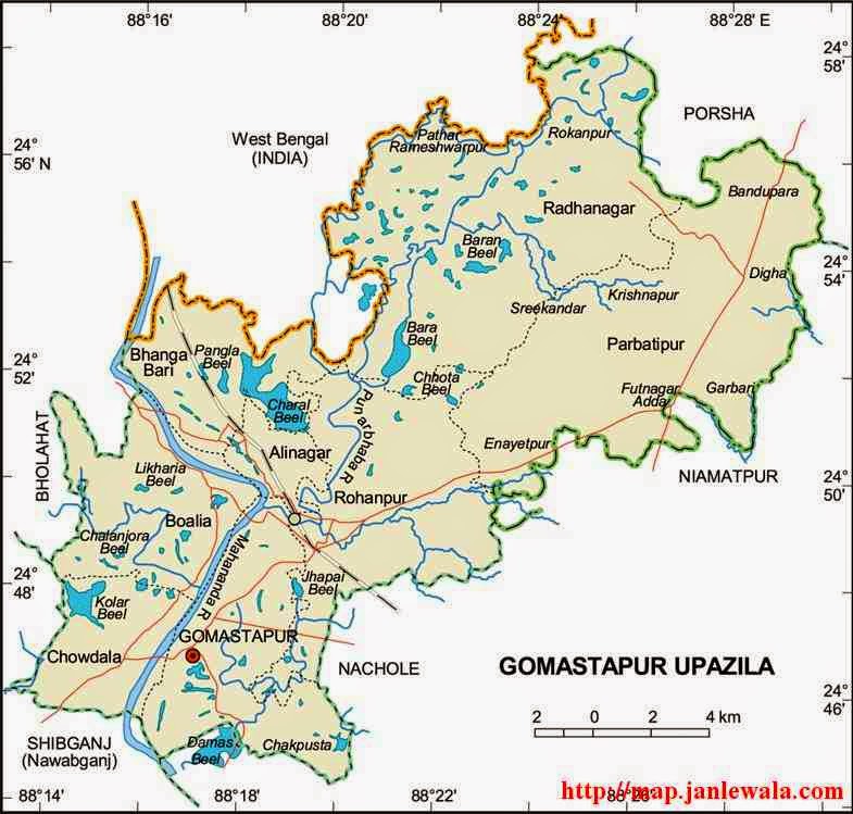 gomastapur upazila map of bangladesh