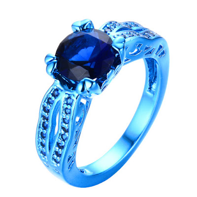 Anillo oro azul RETRO expectacular con piedra preciosa unatiendadiferente