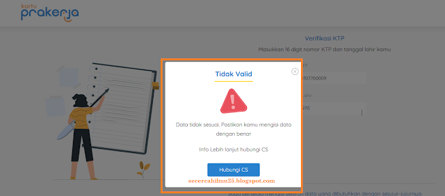 solusi pada saat melakukan Verifikasi KTP muncul notif Tidak Valid Data tidak sesuai