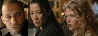 Thoorop (Vin Diesel), the nun (Michelle Yeoh), the young woman (Melanie Thierry)