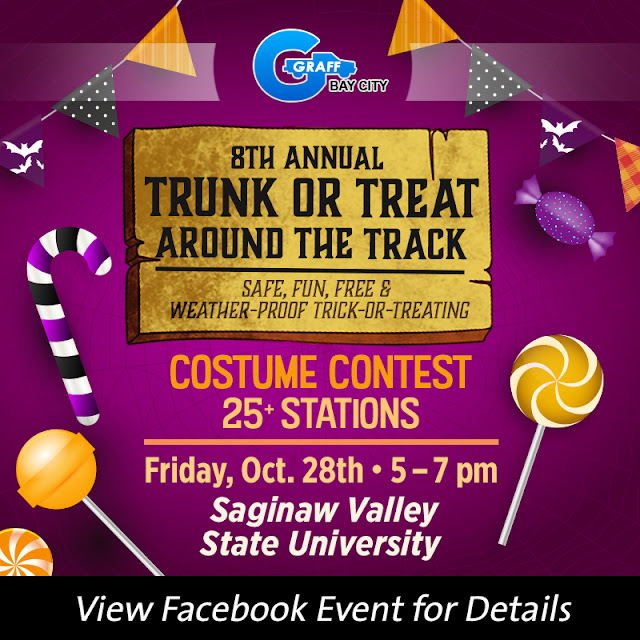 Kids Can Trick-or-Treat Safely at the 8th Annual SVSU Trunk-or-Treat Around The Track