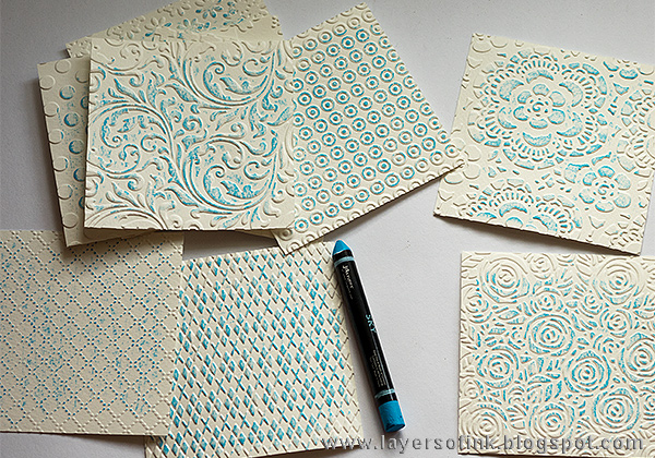 Layers of ink - Embossed Background Tutorial by Anna-Karin with Sizzix Tim Holtz embossing folders and dies