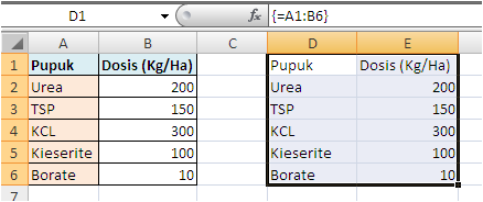 Belajar Excel Rumus Array