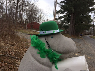 manatee mail box decorated for St. Patrick's Day