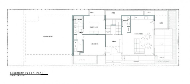 Basement floor plan of the Modern Contemporary Ettley House