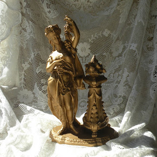 French Antique Female Neoclassical Style Statue,