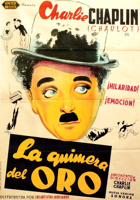 LA QUIMERA DEL ORO. España: 70 x 100 cms. Autor: Fernando Piñana. Imprenta: Lit. Ortega, Valencia. LA QUIMERA DEL ORO. The Gold Rush. 1925. Estados Unidos. Dirección: Charles Chaplin. Reparto: Charles Chaplin, Mack Swain, Georgia Hale, Tom Murray, Malcom Waite, Henry Bergman, Betty Morrisey.