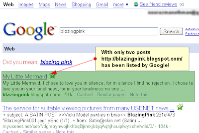 Blazing Pink listed on Google