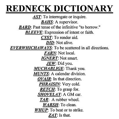 Redneck Dictionary