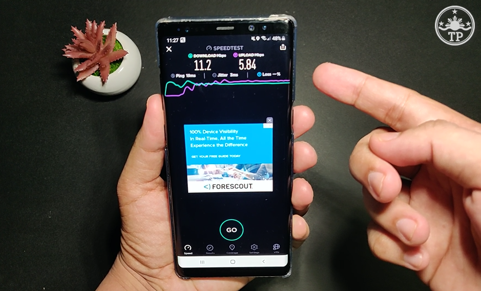 PLDT Home WiFi Prepaid SpeedTest Result