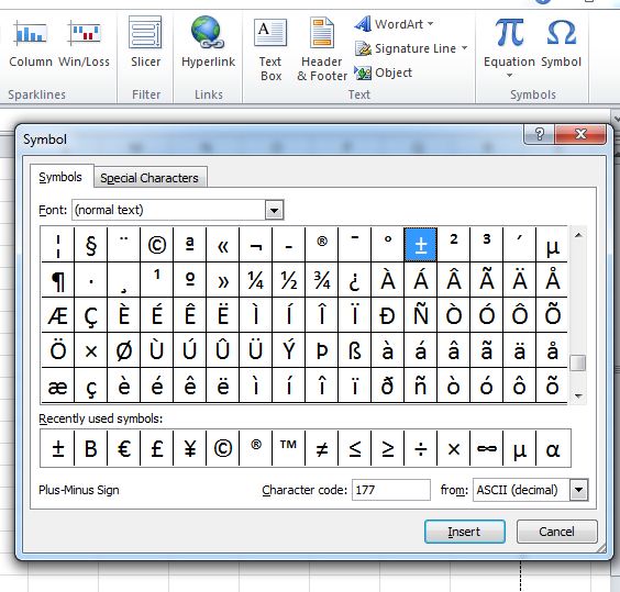 Beberapa simbol Excel terbaru