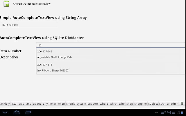 Android AutoCompleteTextView CursorAdapter and ArrayAdapter