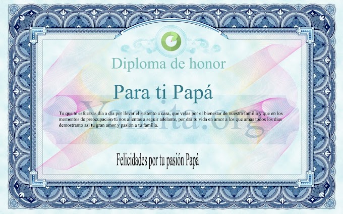 Diploma de honor para Papá