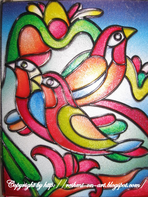 simple designs for glass painting. stain glass painting work.