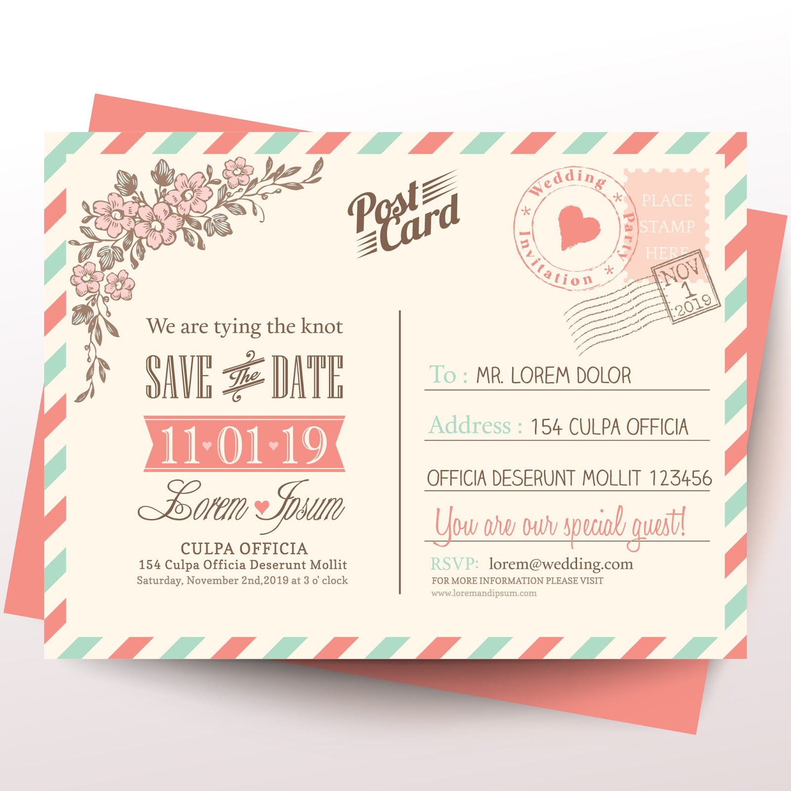  Desain undangan Pernikahan Unik Kartu Pos