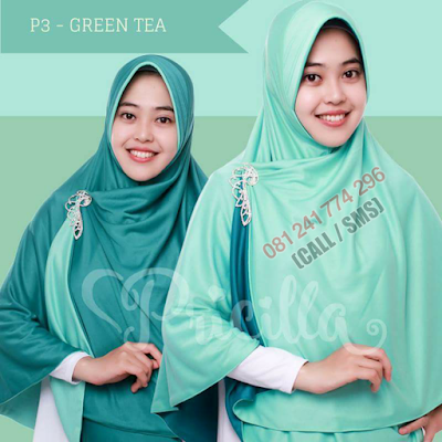 JILBAB Bolak Balik Atau Timbal Balik Original P3 - GREEN TEA