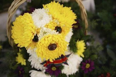 Cute Dogs made from Flowers!