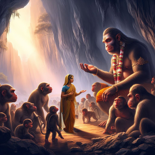 Tapaswini Swayamprabha and Lord Hanuman
