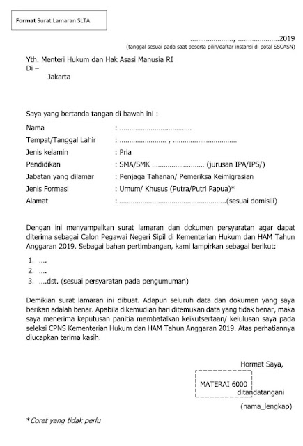 Contoh Surat Lamaran Kerja PNS yang Baik dan Benar (via: tipsgayahidup.com)