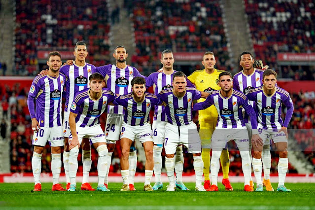 REAL VALLADOLID C. F. Temporada 2022-23. Óscar Plano, Jawad El Yamiq, Joaquín, Sergi Guardiola, Jordi Masip, Gonzalo Plata. Iván Fresneda, Álvaro Aguado, Roque Mesa, Monchu y Lucas Rosa. R. C. D. MALLORCA 1 REAL VALLADOLID C. F. 0 Sábado 07/01/2023, 18:30 horas. Campeonato de Liga de 1ª División, jornada 16. Palma de Mallorca, Estadi Mallorca Son Moix: 14.129 espectadores. GOLES: ⚽1-0: 90+4’, Abdón Prats.