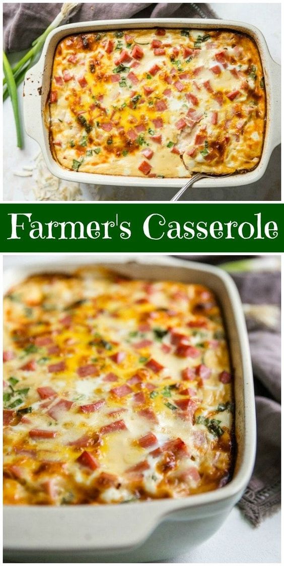 Easy Farmer's Casserole recipe : the best Farmer's Casserole recipe : the best breakfast casserole recipe : #farmers #breakfast #casserole #recipe #RecipeGirl via @recipegirl