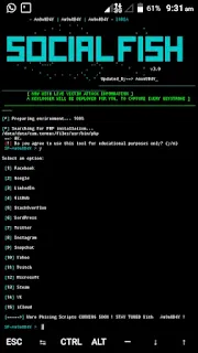 hack dengan socialfish di termux