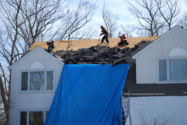 Roofing Tear-off With Tarp