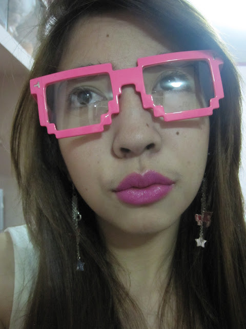 neon pink eyeglasses