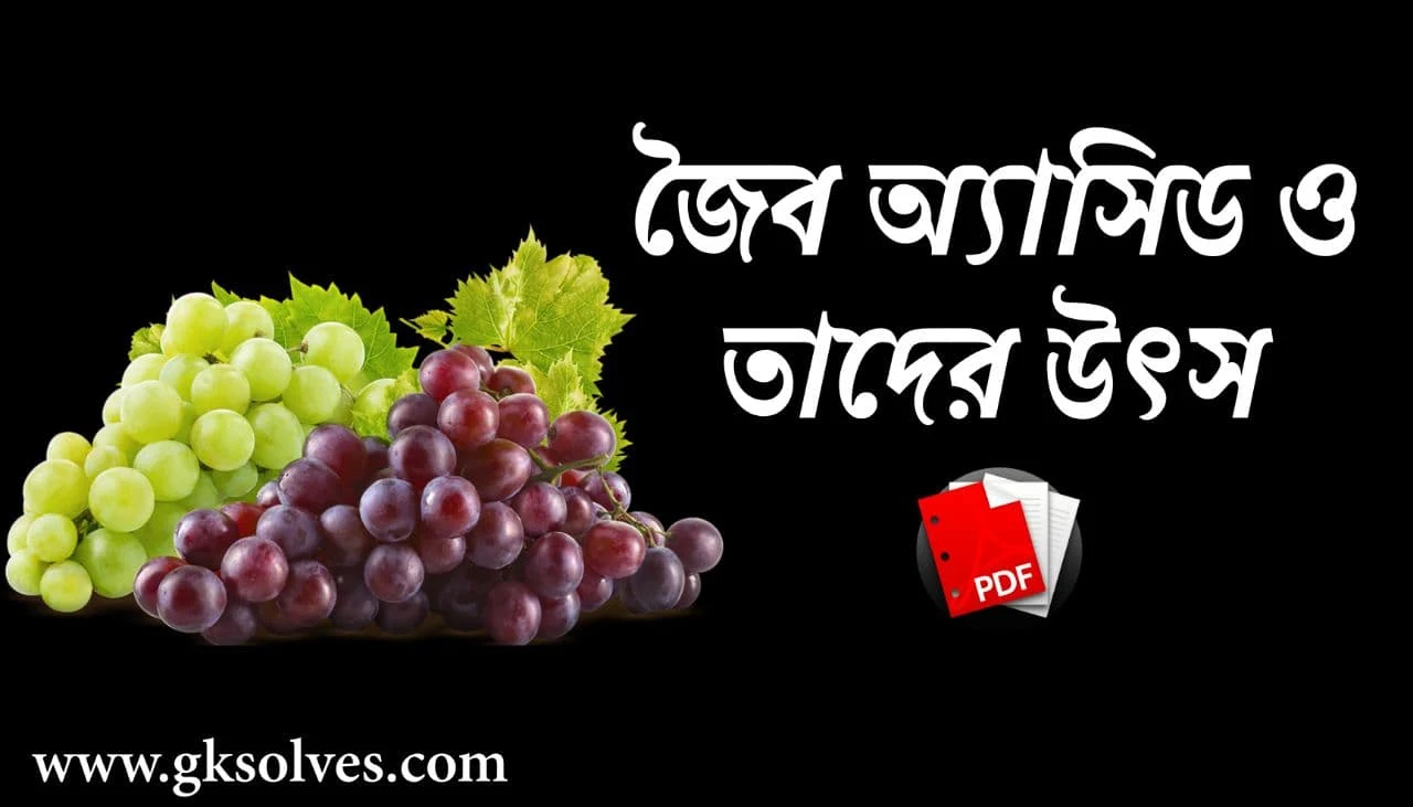 জৈব অ্যাসিড ও তাদের উৎস PDF: Download Organic Acids And Their Sources PDF