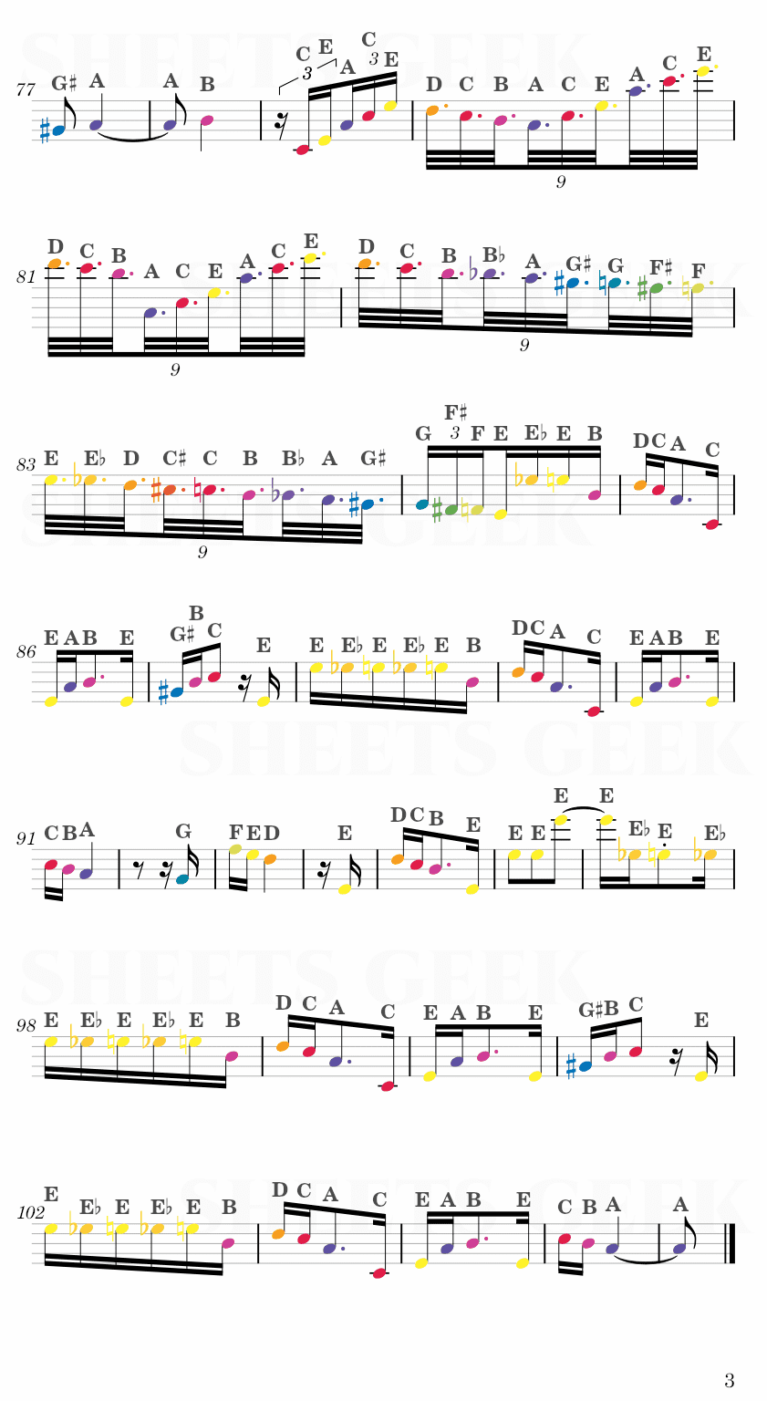 Für Elise - Ludwig Van Beethoven Easy Sheets Music Free for piano, keyboard, flute, violin, sax, celllo 3