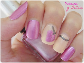 Manicura rosa uñas colgante de corazón amor de verano Nails nail art pink summer love necklace heart Kiko mirror