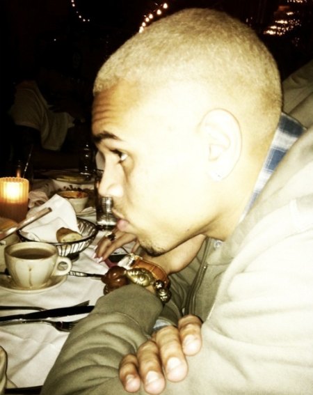 Chris Brown goes blonde!