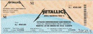 entrada de concierto de metallica