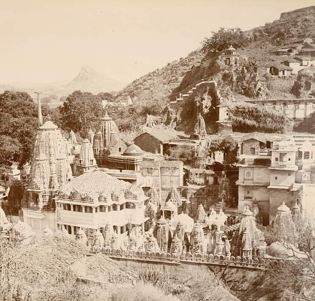 मेवाड़ के गुहिल - सिसोदिया राजवंश के कुलदेवता एकलिंग जी मंदिर का रियासतकालीन दृश्य (कैलाशपुरी - उदयपुर)