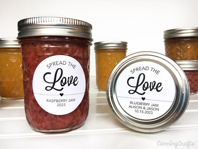 Modern Spread the Love wedding canning labels