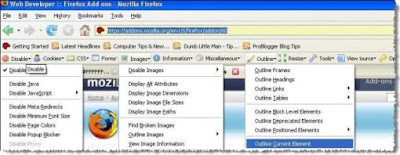 Firefox web developer toolbar