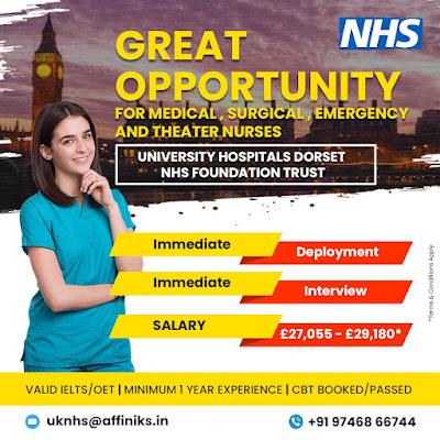 Urgently Required Nurses for University Hospitals Doreset NHS Foundation Trust