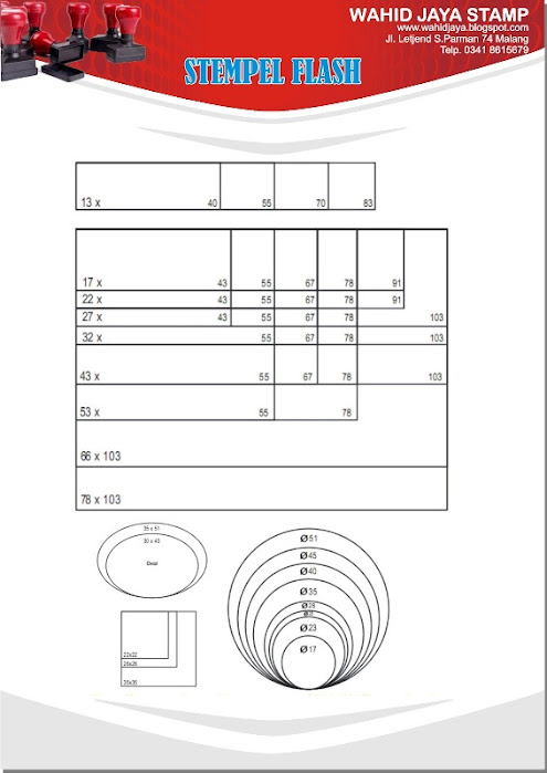 ukuran stempel warna flash otomatis