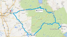 Map of Folsom-Twin Lakes roundtrip