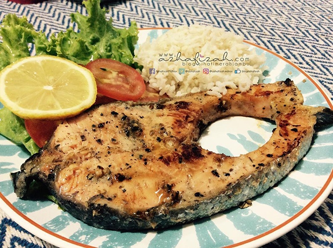 Menu Diet Lunch Ikan Salmon Bakar Lemon Blog Sihatimerahjambu